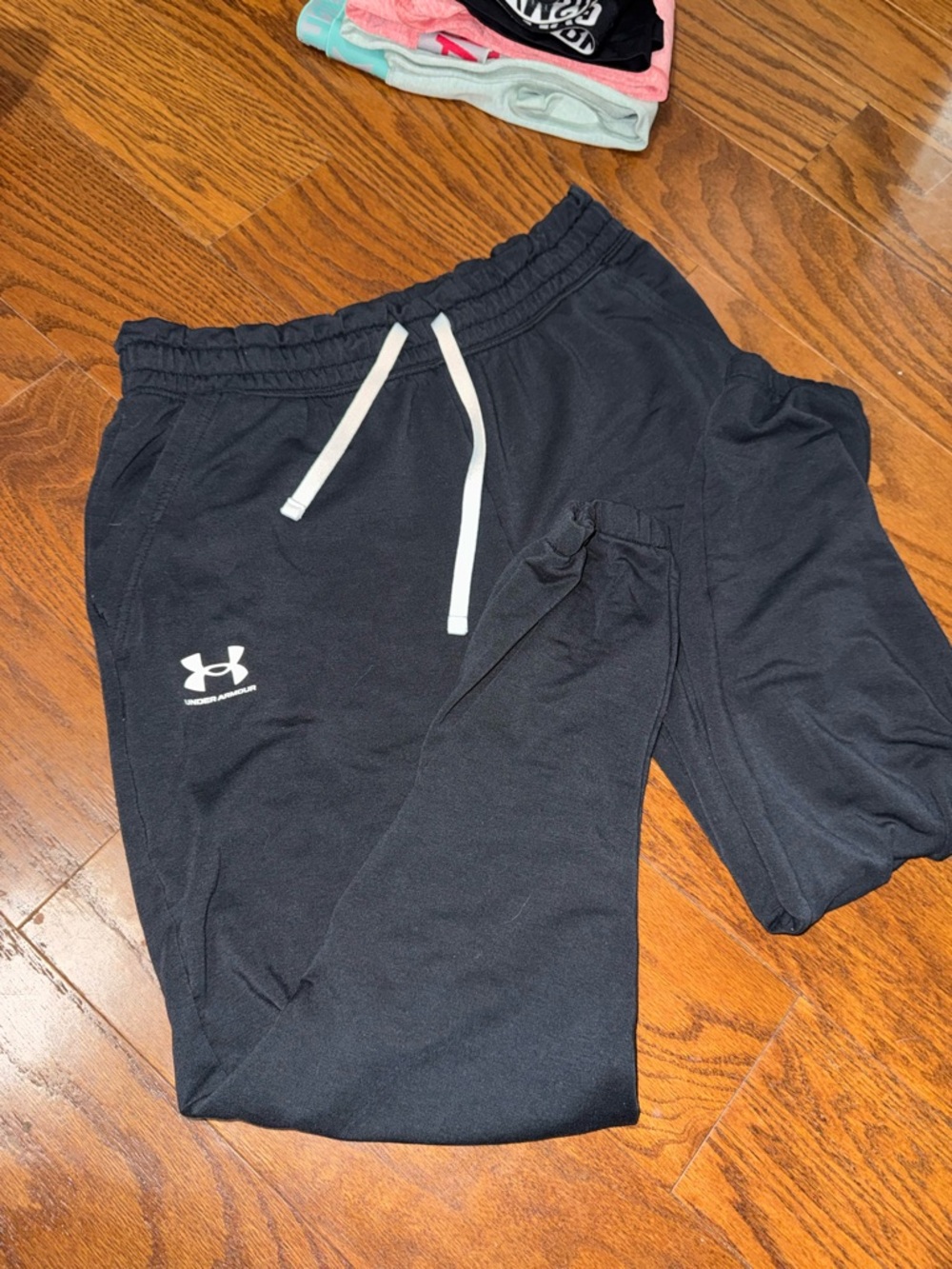 Under Armour Black Joggers with White Drawstring and Logo